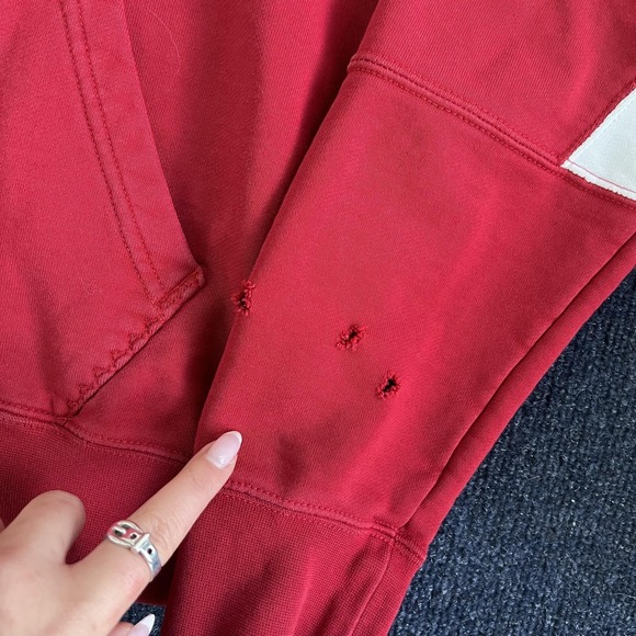 Jordan Hoodie Mens Small Red Fleece Pullover Jumpman Nike Graphic Sweatshirt - Picture 4 of 12